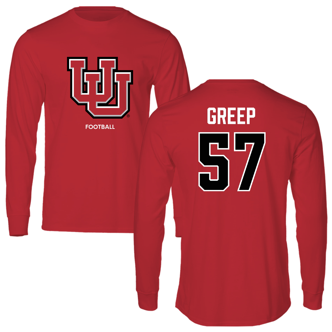 University of Utah Football Red Block Long Sleeve - #57 JT Greep