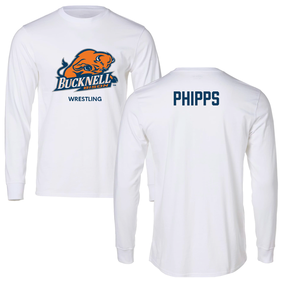 Bucknell University Wrestling (M) White Performance Long Sleeve - Kurt Phipps