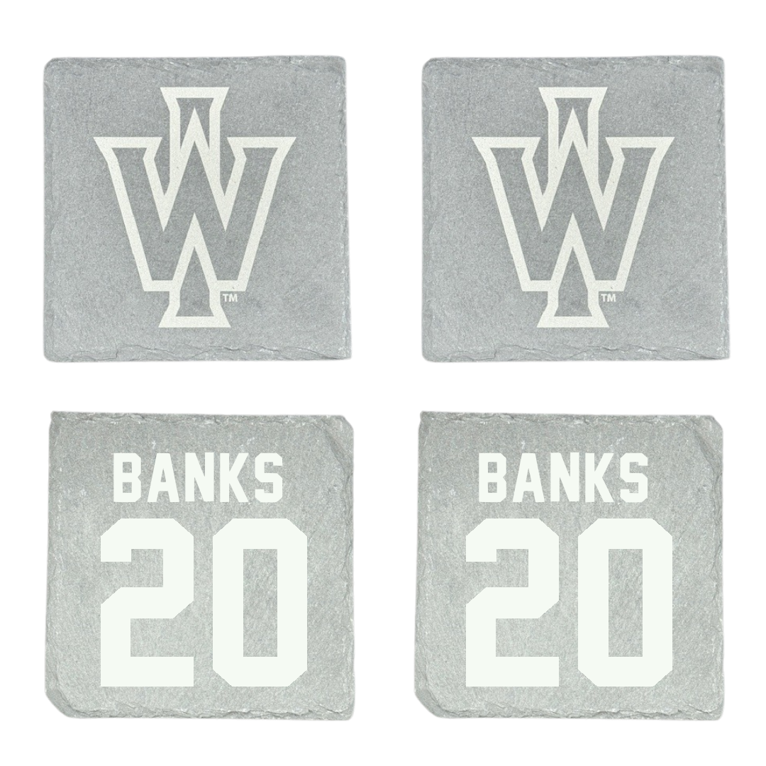 Illinois Wesleyan University Baseball Stone Coaster (4 Pack)  - #20 Dalen Banks