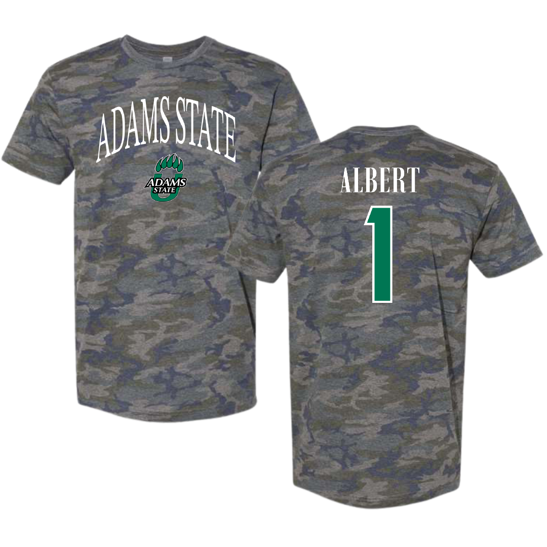 Adams State University Soccer Vintage Camo Tee - #1 Lianna Albert