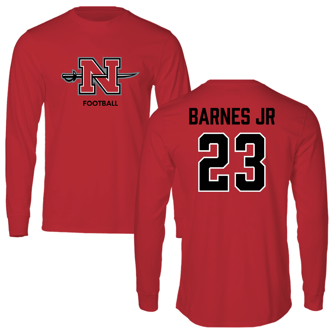 Nicholls State University Football Red Mascot Long Sleeve - #23 Jason Barnes Jr