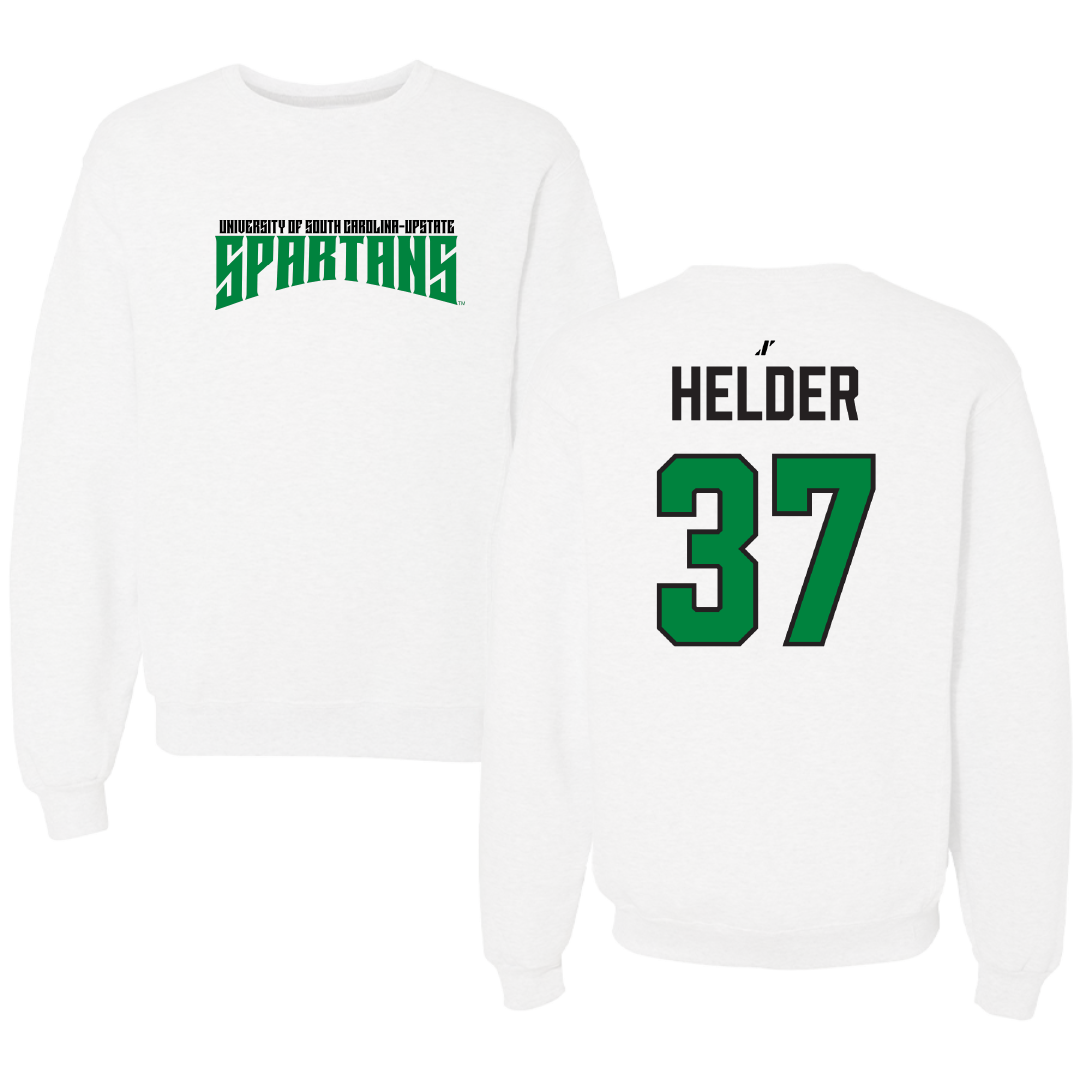 University of South Carolina-Upstate Baseball White Classic Crewneck - #37 Gabe Helder