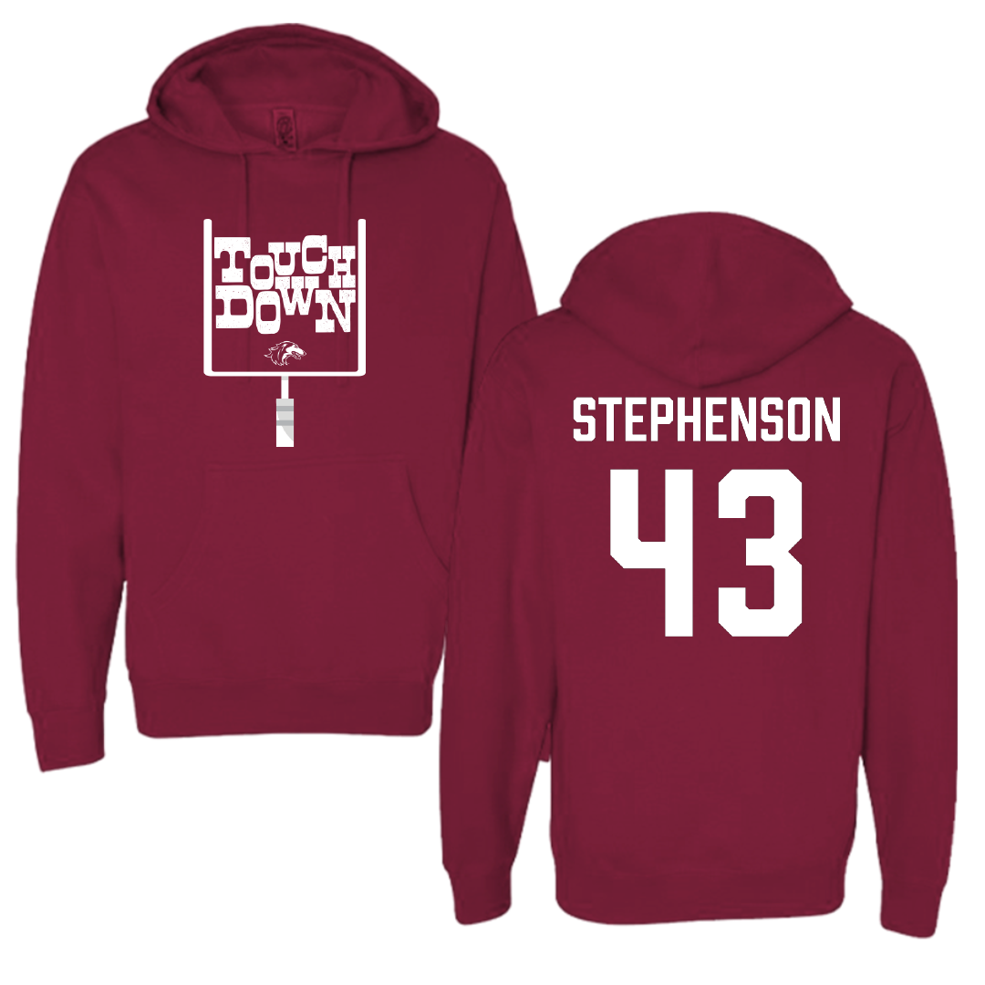 Southern Illinois University at Carbondale Football Maroon Touchdown Hoodie - #43 Cade Stephenson