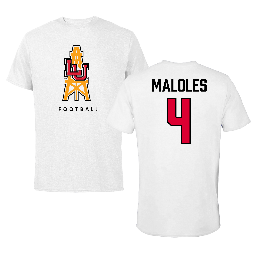 Lamar University Football White Tee - #4 Royce Maloles