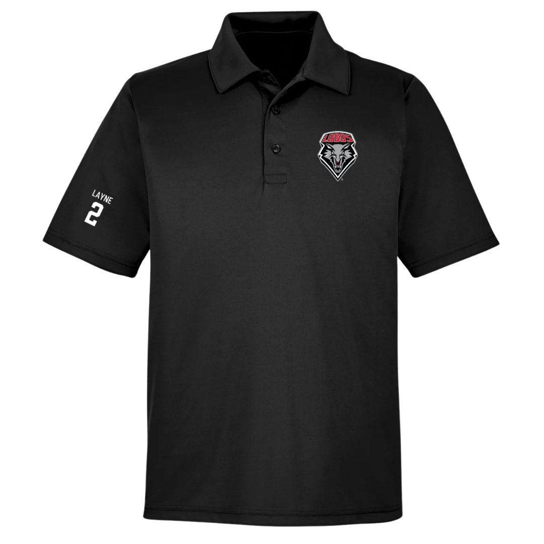 University of New Mexico Football Black Polo - #2 Jack Layne