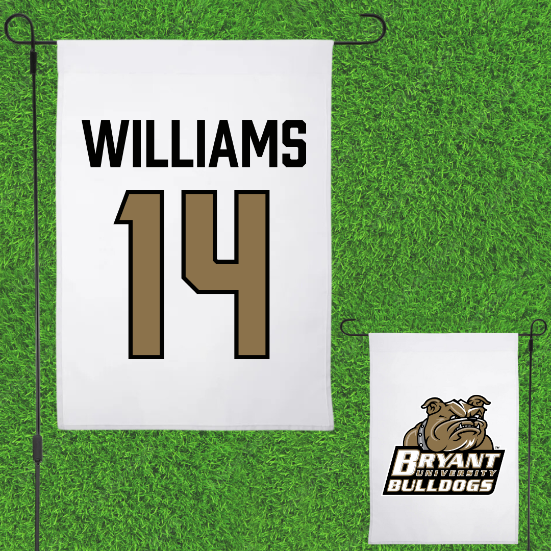 Bryant University Football White Garden Flag - #14 Ryan Williams