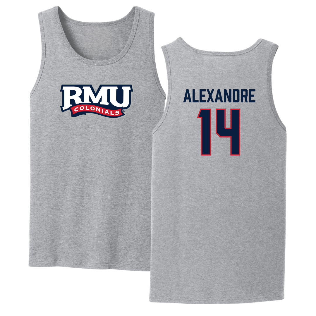 Robert Morris University Soccer Sport Gray Tank Top - #14 Chase Alexandre