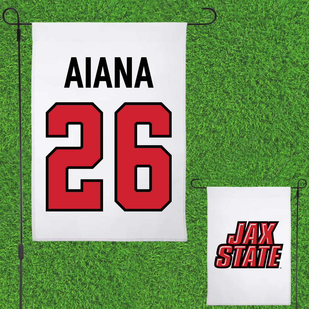 Jacksonville State University Volleyball White Garden Flag - #26 Hana Aiana
