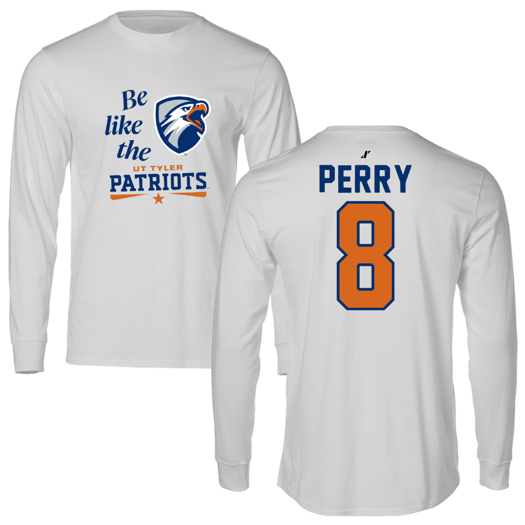 The University of Texas at Tyler Volleyball Light Gray Be Like Us Performance Long Sleeve - #8 Autumn Perry