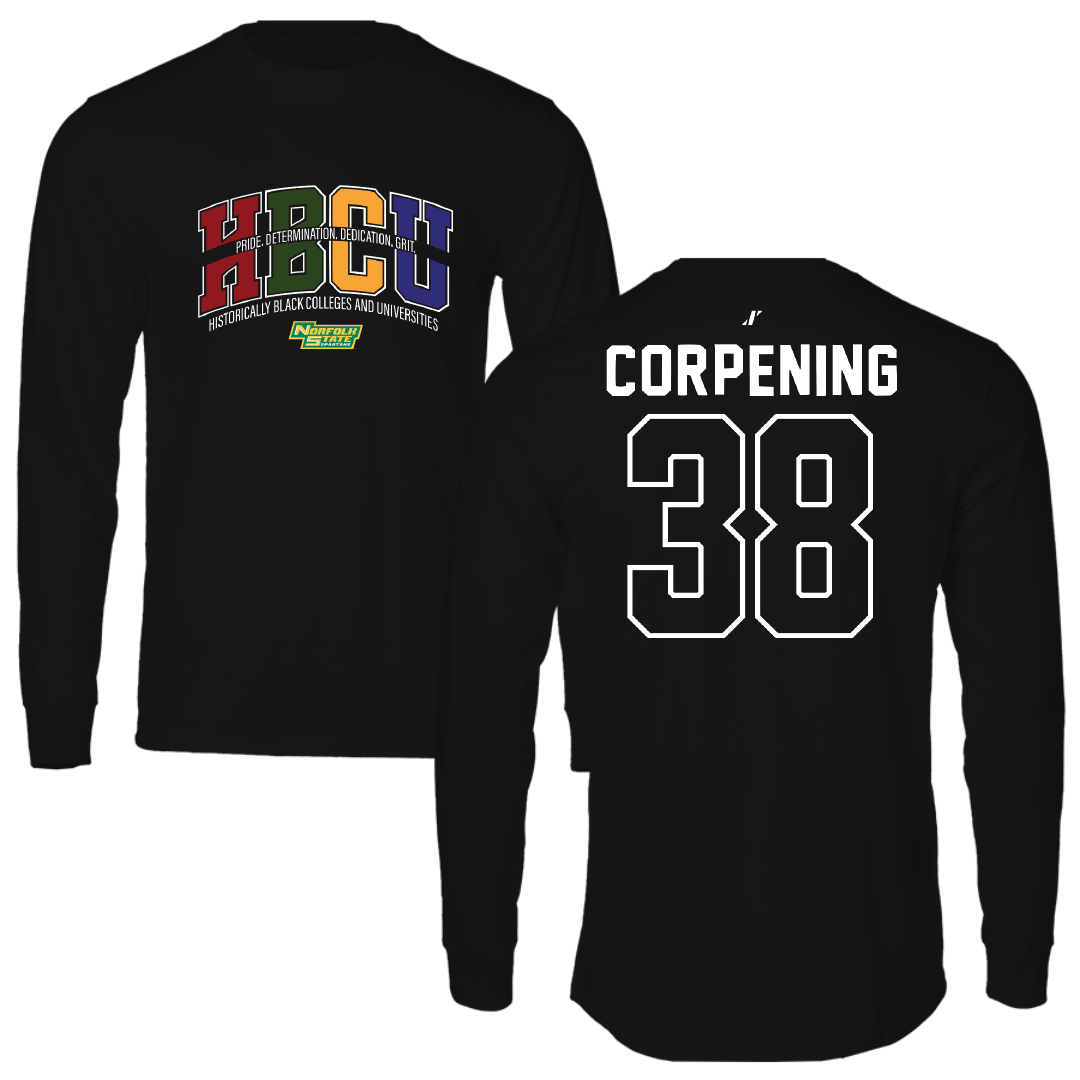 Norfolk State University Football Black HBCU Long Sleeve - #38 Davion Corpening