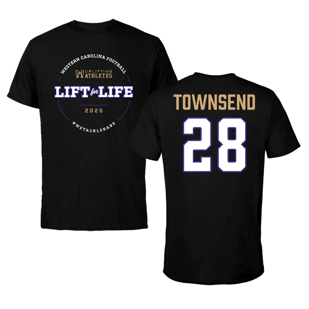 Western Carolina University Football Black Uplifting Athletes Football Tee - #28 Markel Townsend