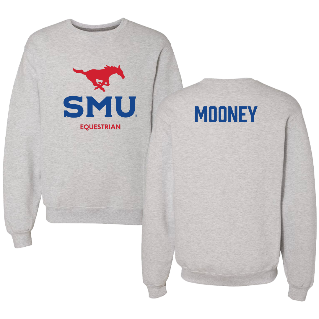 Southern Methodist University Equestrian Light Gray Crewneck - Aedan Mooney