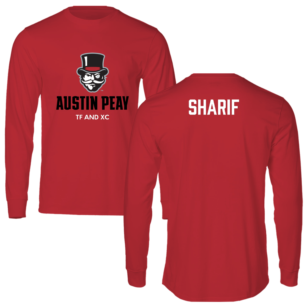Austin Peay State University TF and XC Red Mascot Performance Long Sleeve - Amani Sharif