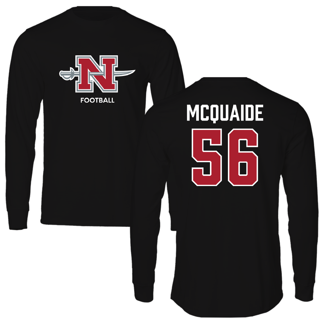 Nicholls State University Football Black Mascot Performance Long Sleeve - #56 Pat McQuaide