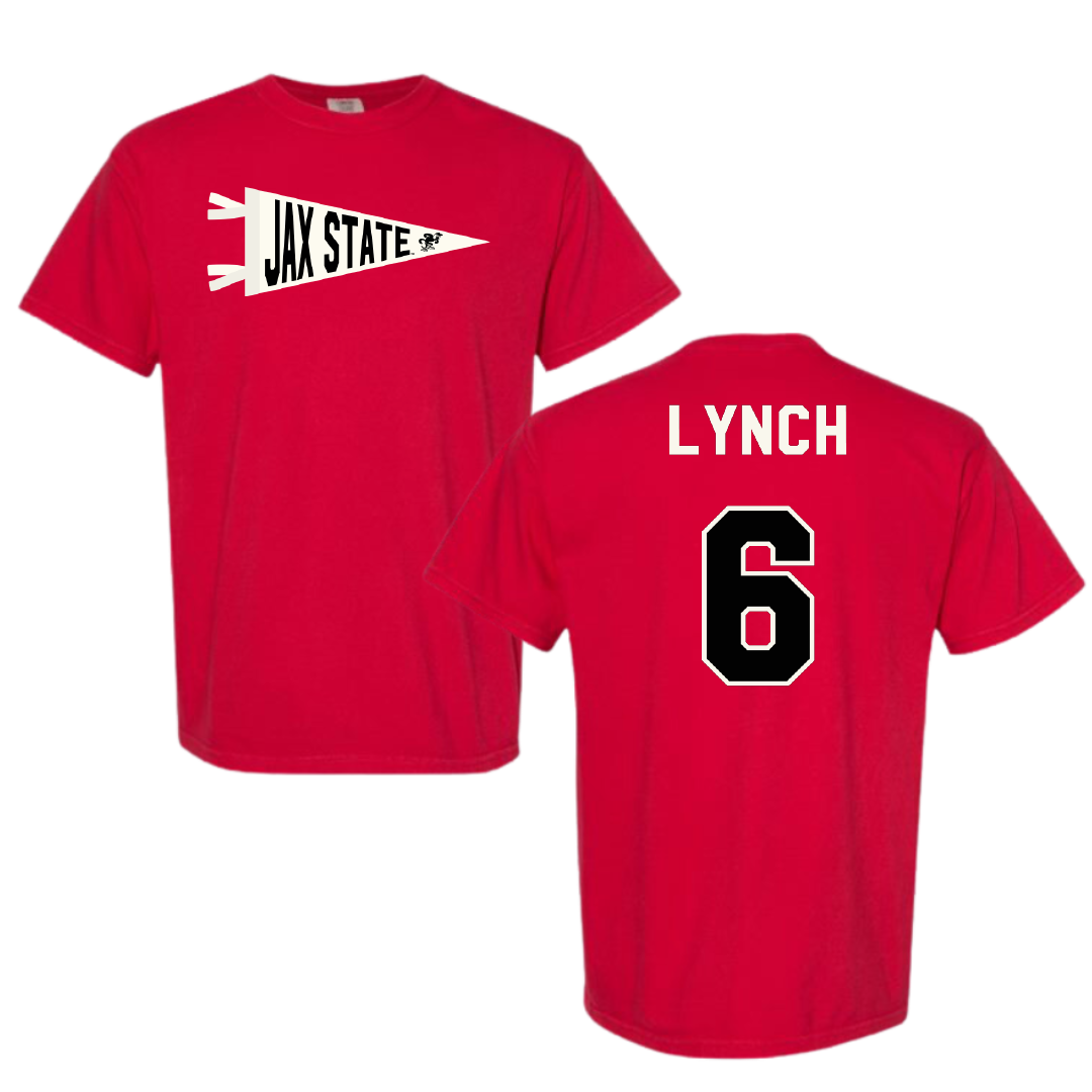 Jacksonville State University Beach Volleyball Red Pennant Comfort Colors Tee - #6 Carley Lynch