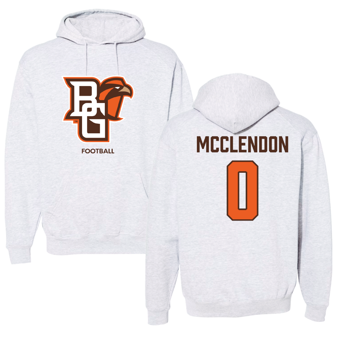 Bowling Green State University Football Light Gray Hoodie - #0 Darius McClendon