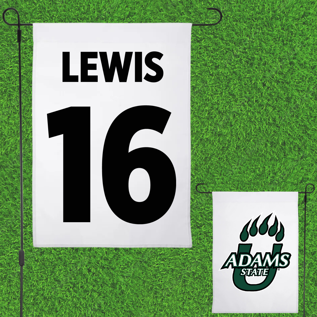 Adams State University Football White Garden Flag - #16 Jett Lewis