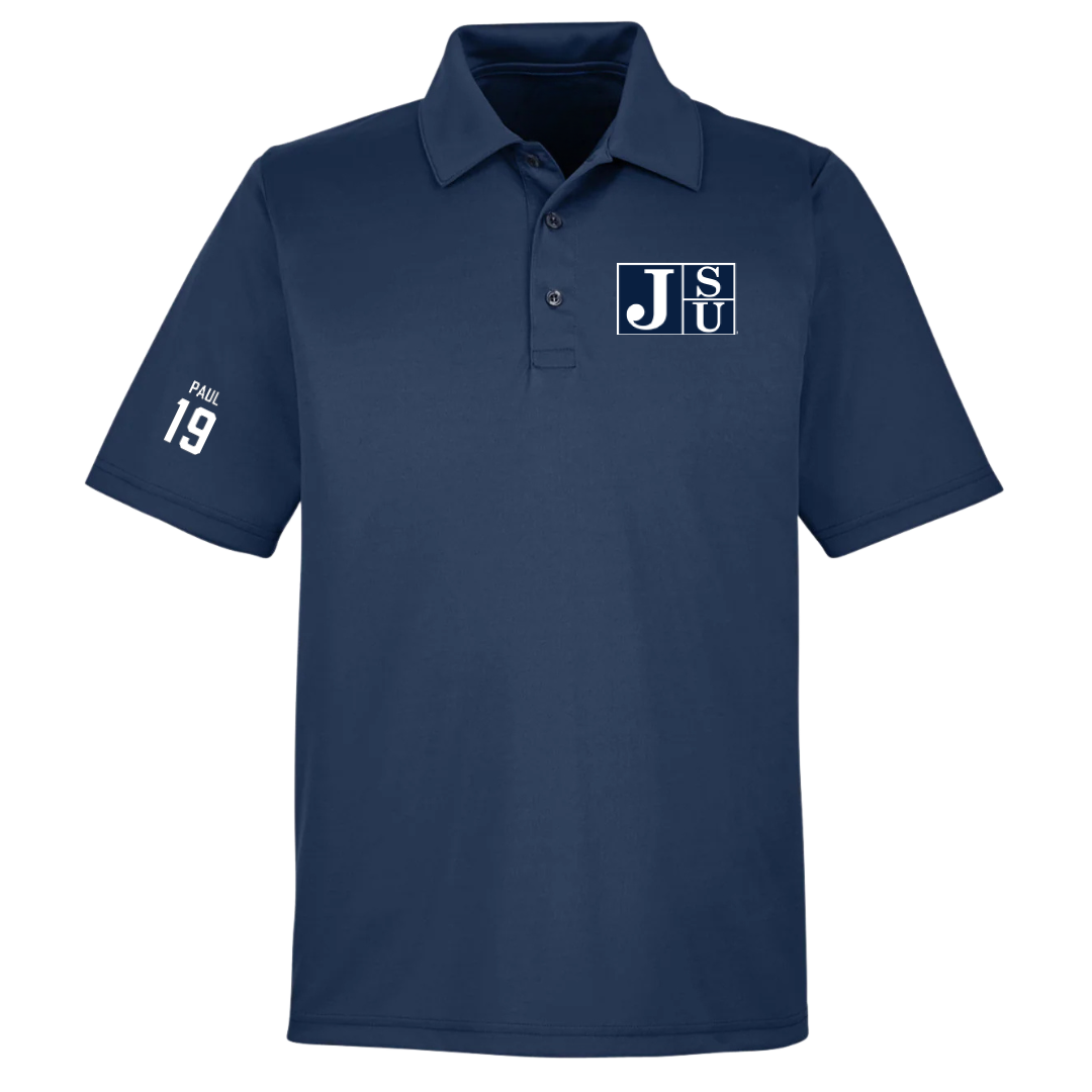 Jackson State University Football Navy Polo - #19 Kobe Paul
