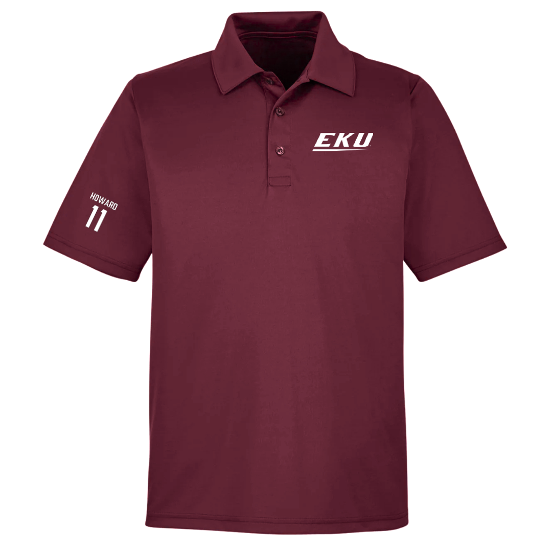 Eastern Kentucky University Football Maroon Polo - #11 Blake Howard