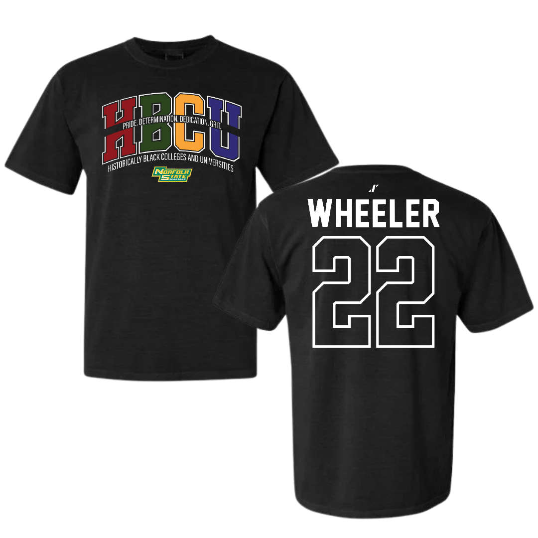 Norfolk State University Basketball Black HBCU Comfort Colors Tee - #22 Kierra Wheeler