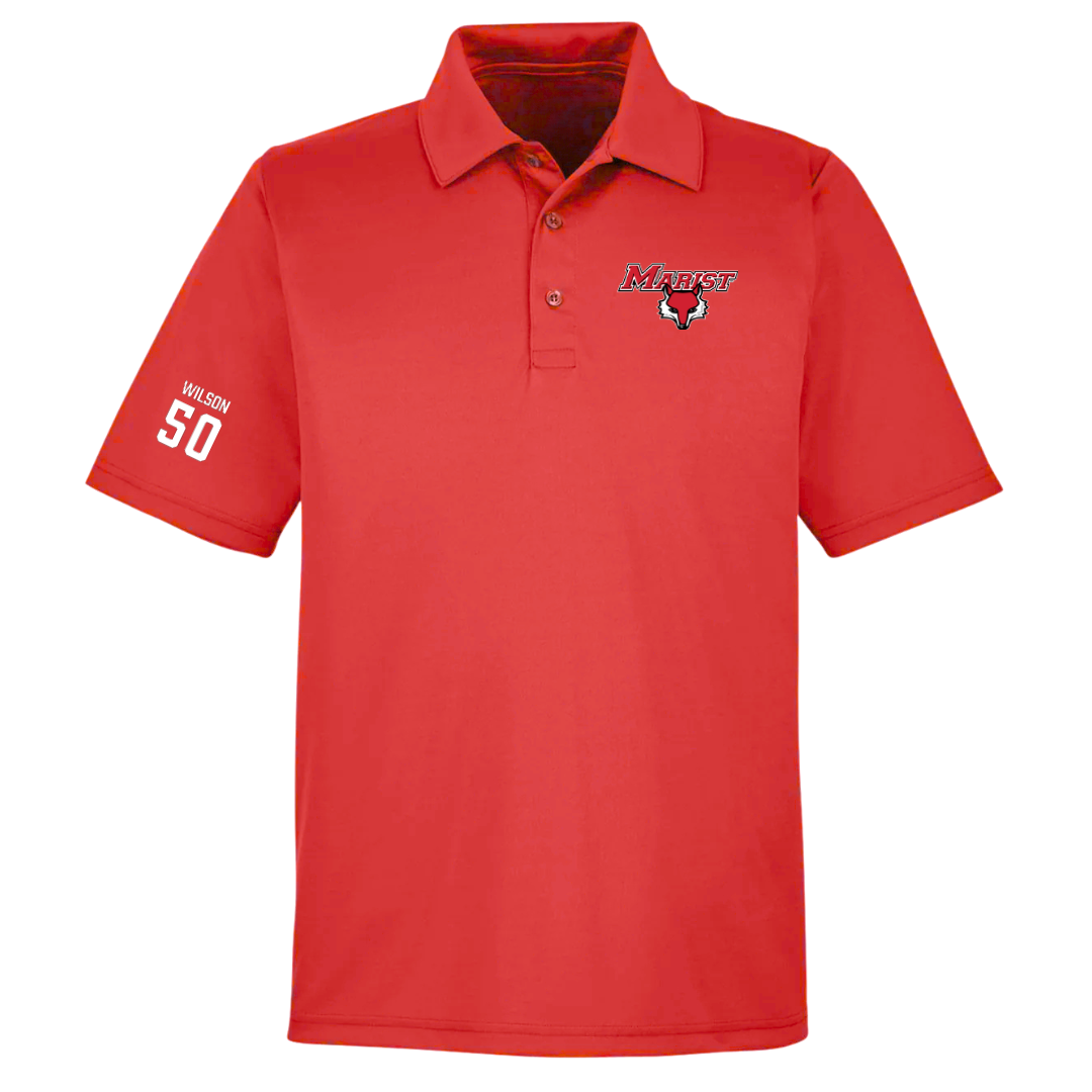 Marist University Football Red Polo - #50 Trevor Wilson