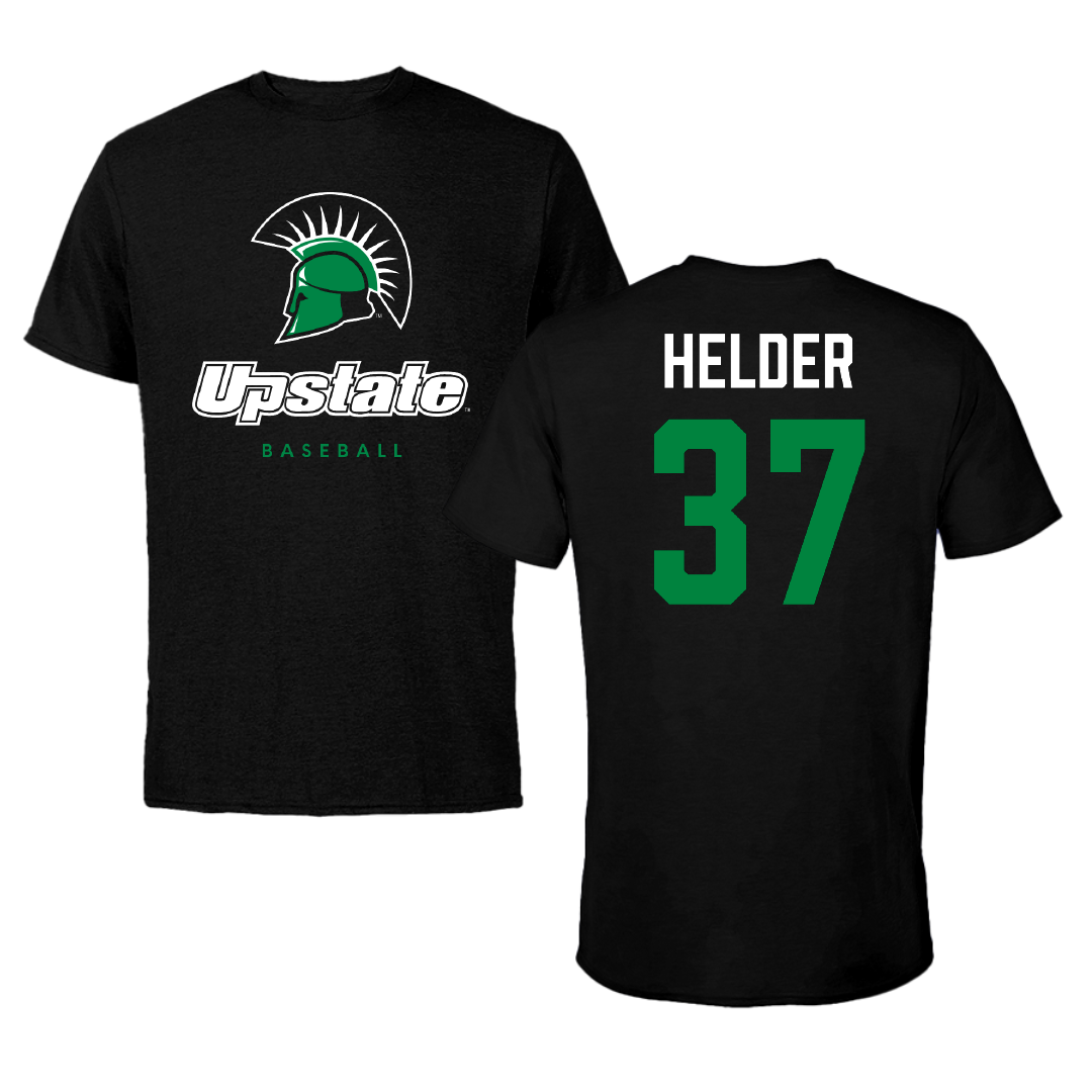 University of South Carolina-Upstate Baseball Black Tee - #37 Gabe Helder