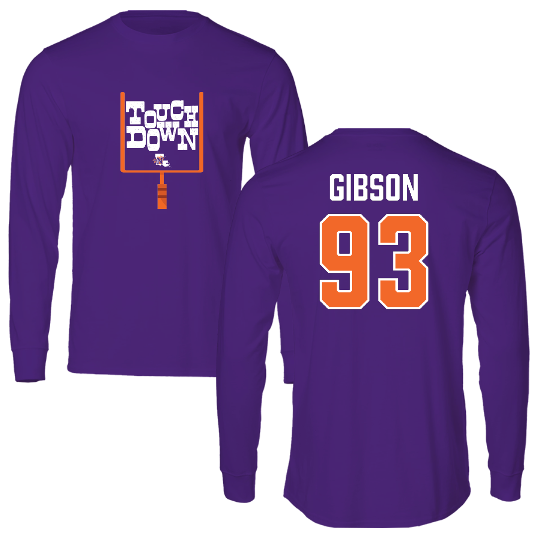 Northwestern State University Football Purple Touchdown Performance Long Sleeve - #93 Ray Gibson