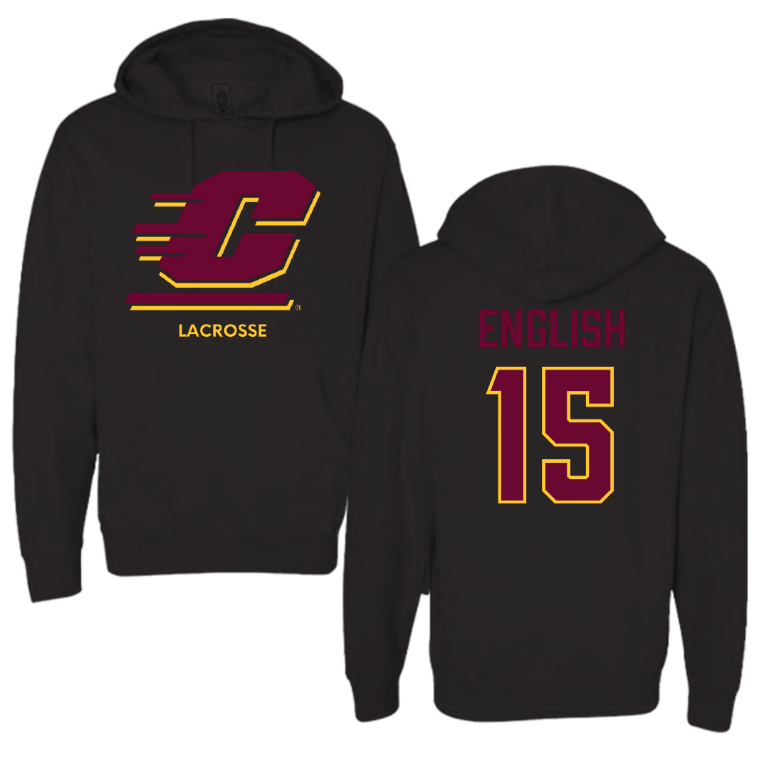 Central Michigan University Lacrosse (W) Black Hoodie - #15 Margaret English
