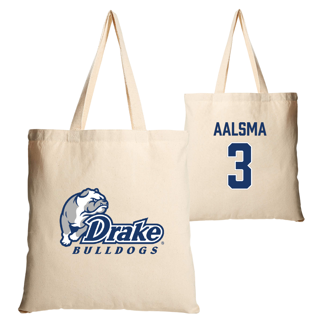 Drake University Basketball Tan Canvas Tote Bag - #3 Abbie Aalsma