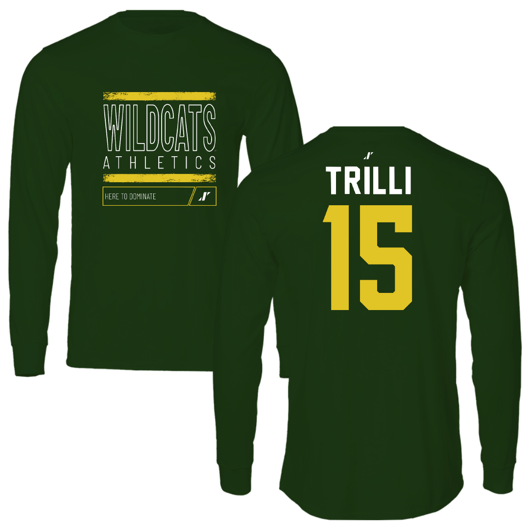 Northern Michigan University Basketball Forest Green Dominate Performance Long Sleeve - #15 Brandon Trilli