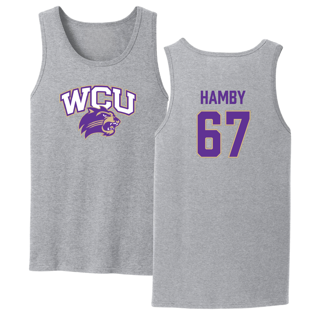 Western Carolina University Football Sport Gray Tank Top - #67 Steven Hamby