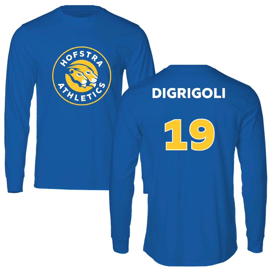 Hofstra University Baseball Blue Performance Long Sleeve - #19 Antonio DiGrigoli