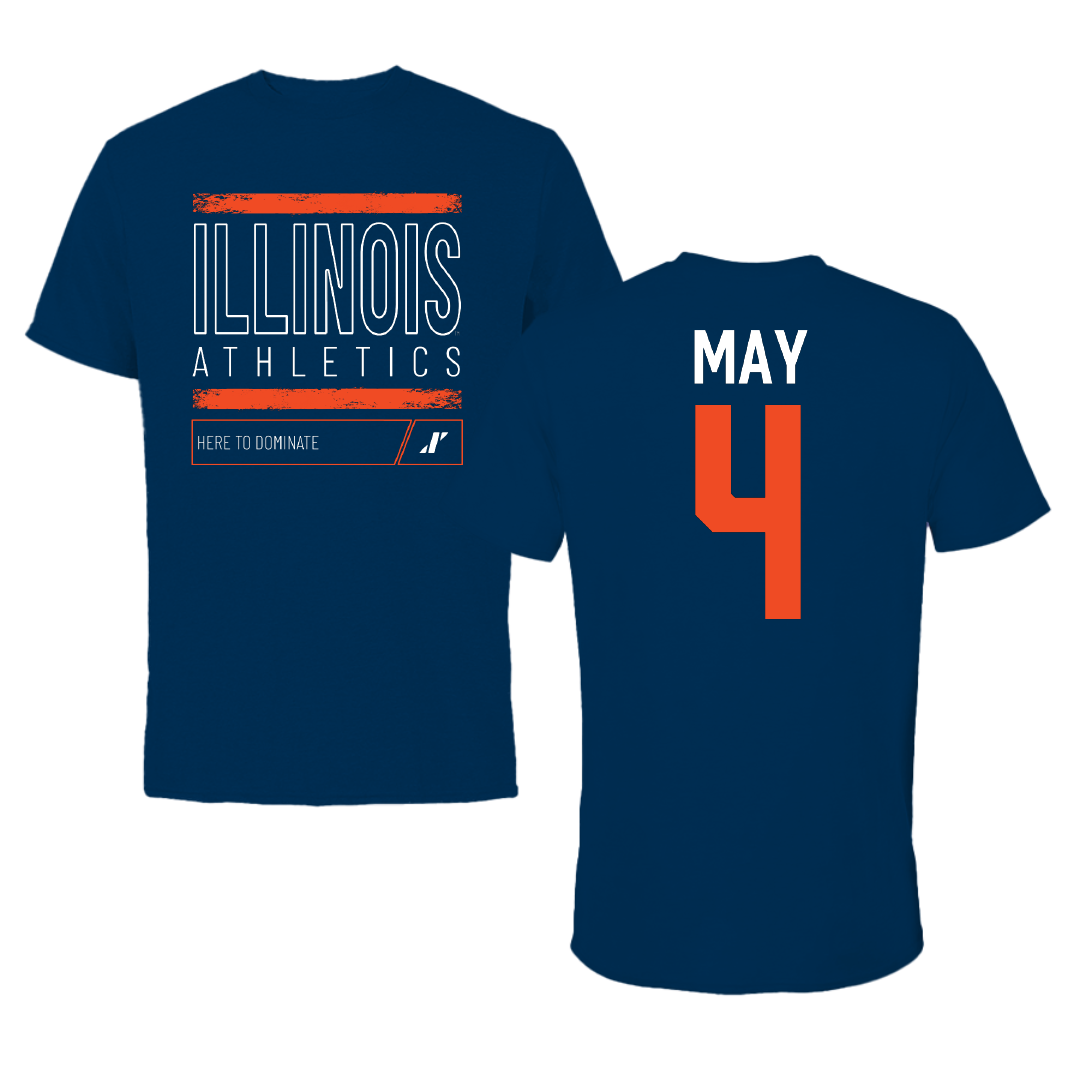 University of Illinois Volleyball Navy Dominate Performance Tee - #4 Bianca May
