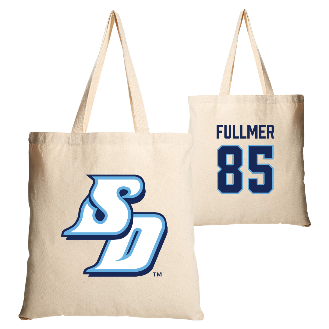 University of San Diego Football Tan Canvas Tote Bag - #85 Zane Fullmer