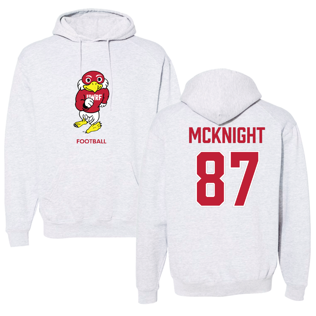 University of Wisconsin-River Falls Football Light Gray Hoodie - #87 Brody McKnight
