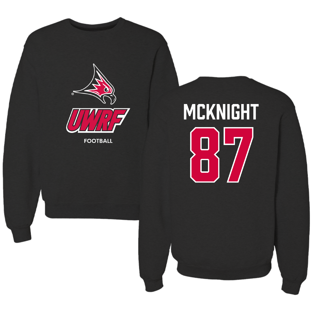 University of Wisconsin-River Falls Football Black Crewneck - #87 Brody McKnight