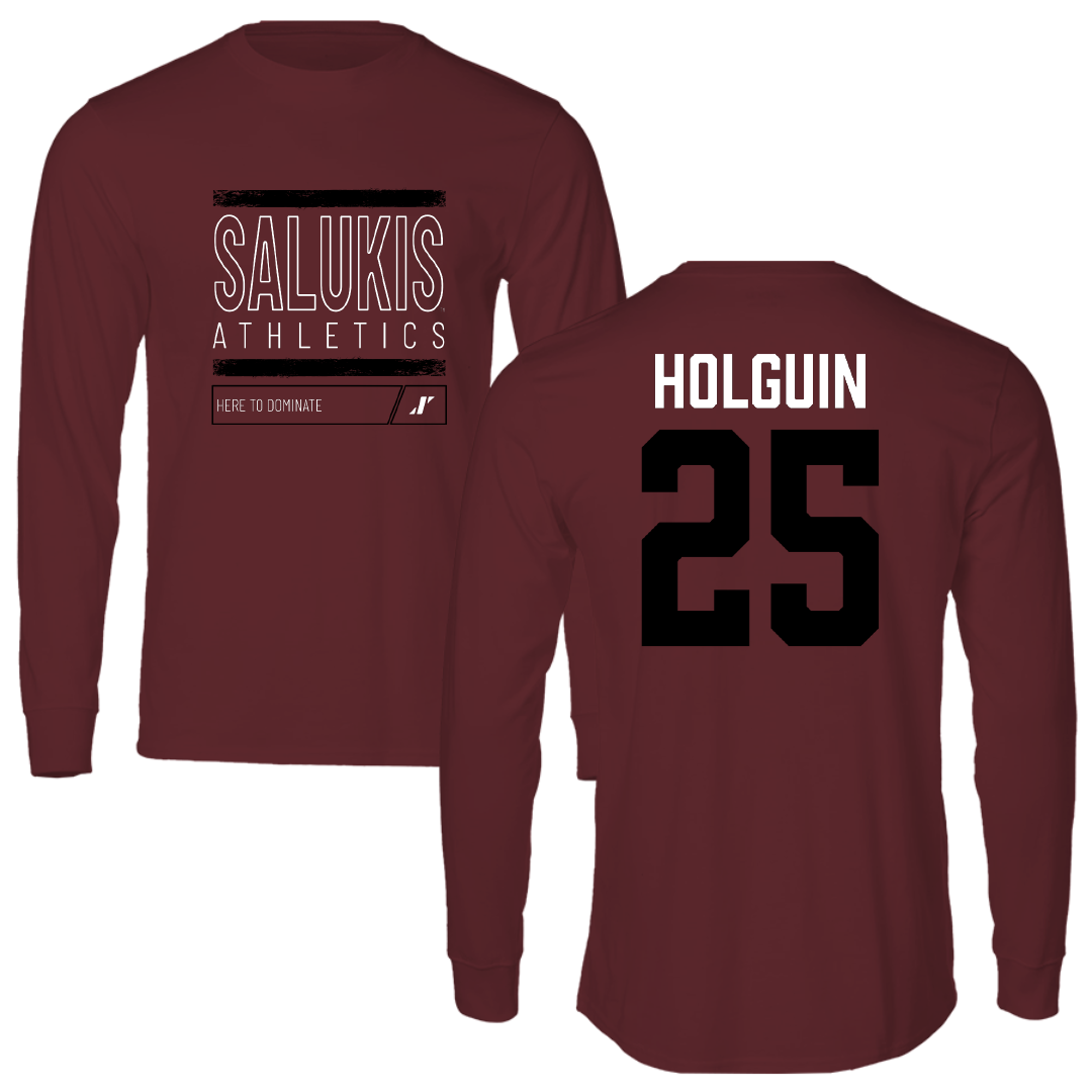 Southern Illinois University at Carbondale Baseball Maroon Dominate Long Sleeve - #25 Al Holguin