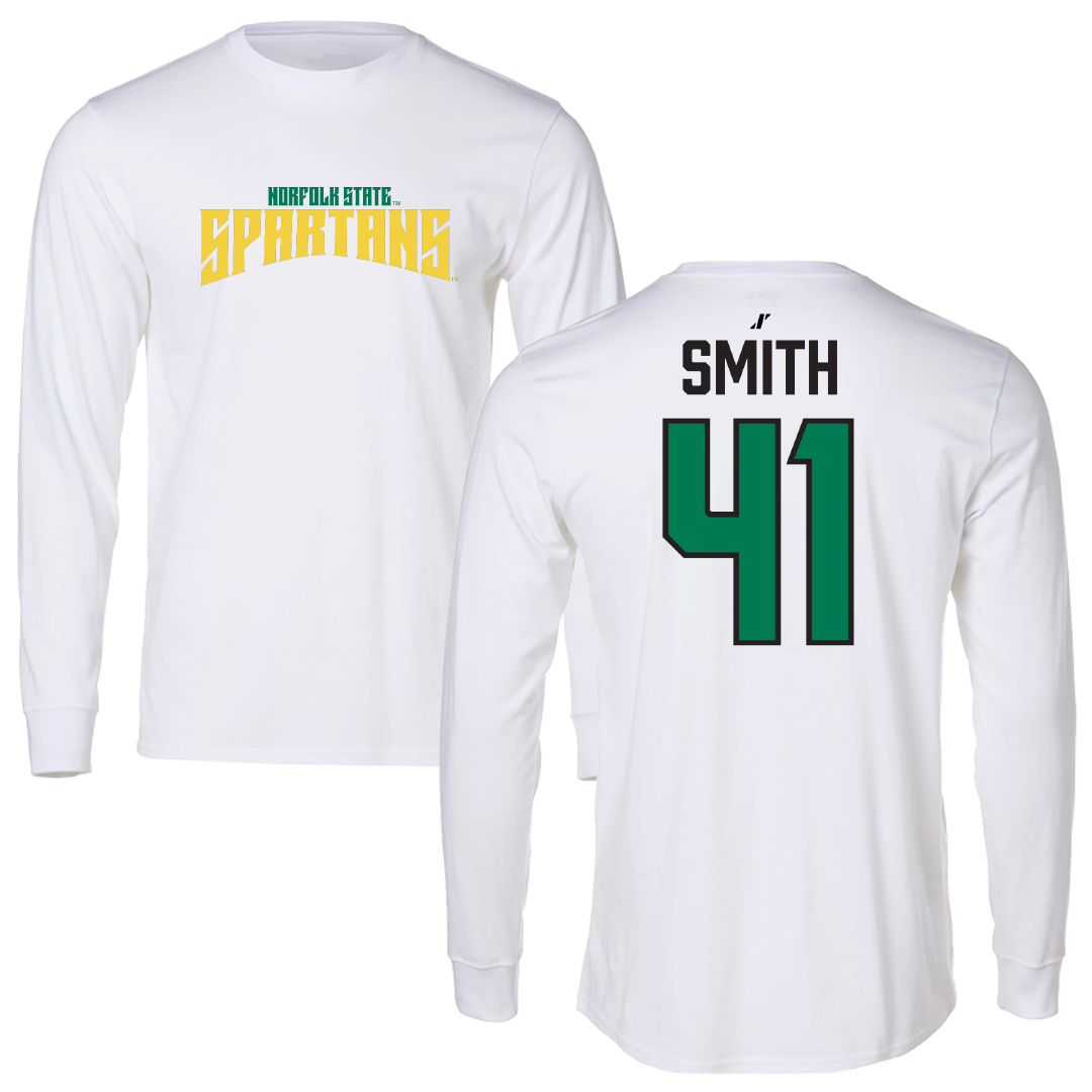 Norfolk State University Football White Classic Long Sleeve - #41 Jayden Smith