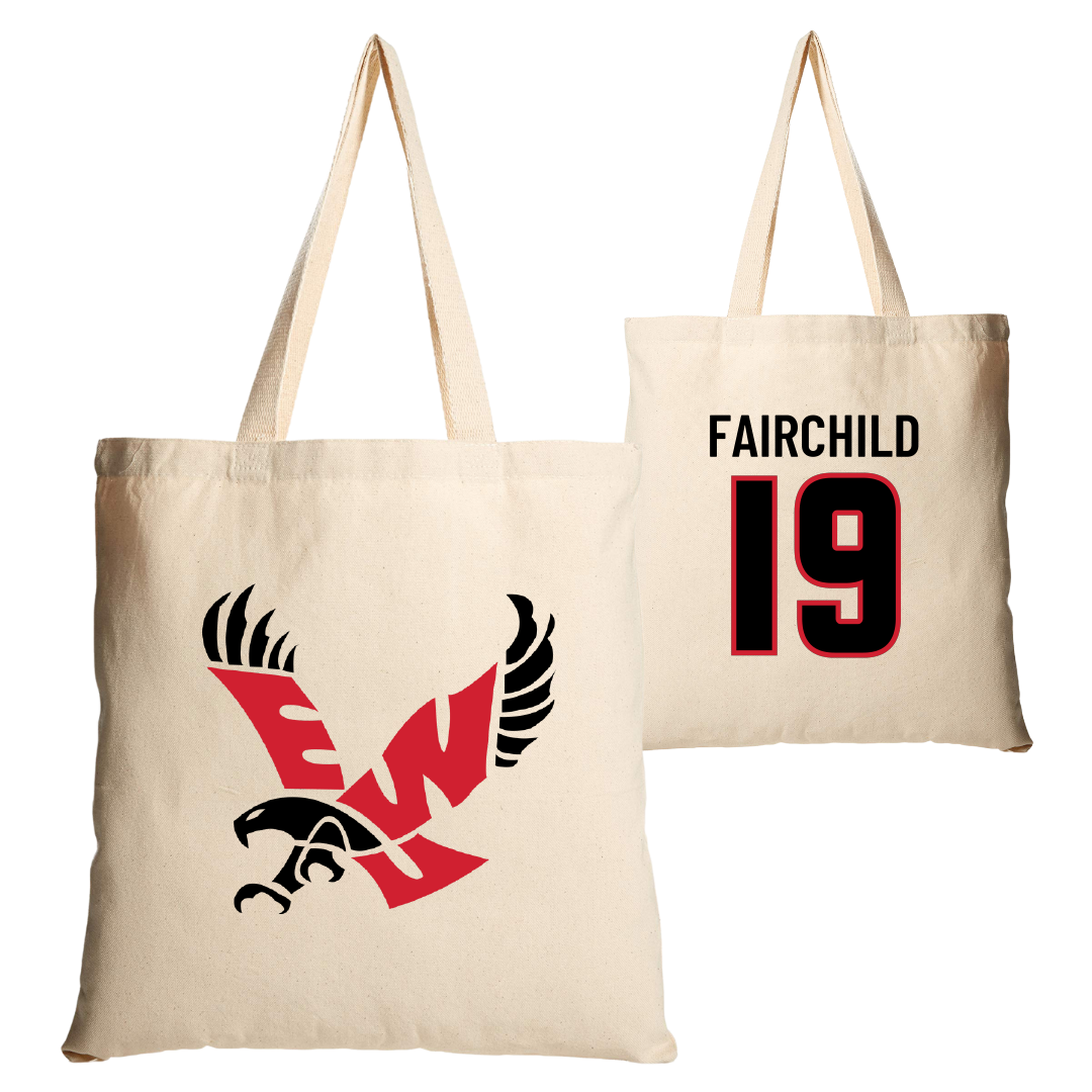Eastern Washington University Soccer Tan Canvas Tote Bag - #19 Chloe Fairchild