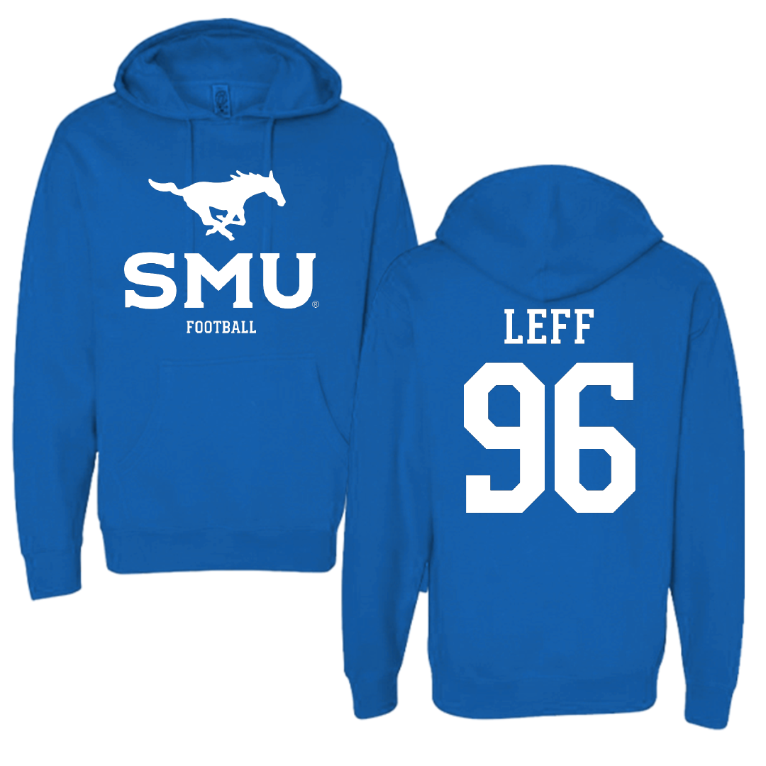 Southern Methodist University Football Blue Hoodie - #96 Josh Leff