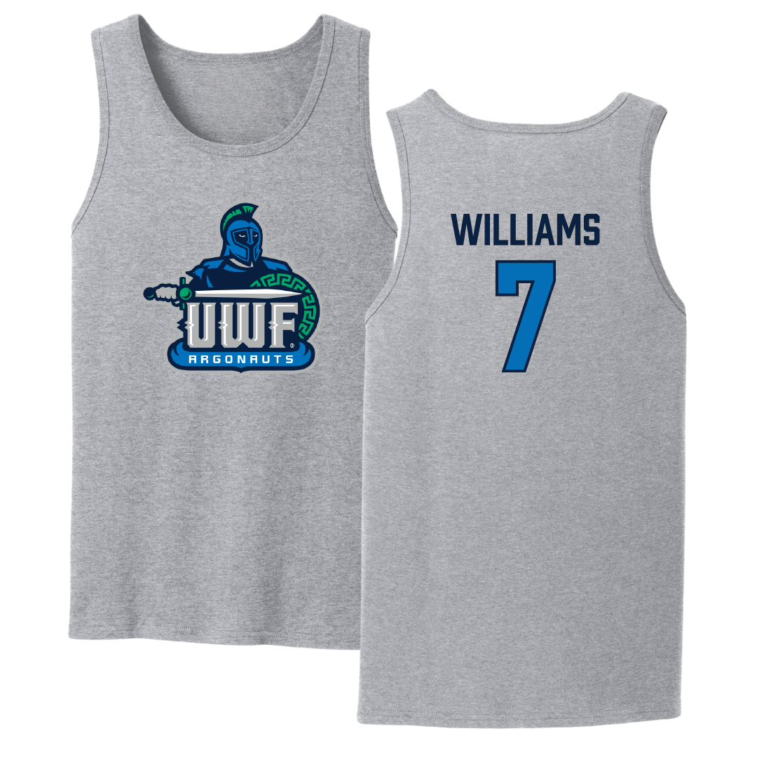 University of West Florida Football Sport Gray Tank Top - #7 Justice Williams