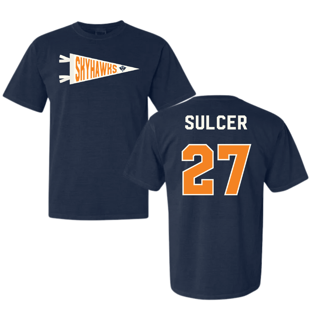 University of Tennessee at Martin Volleyball Navy Pennant Comfort Colors Tee - #27 Dylan Sulcer