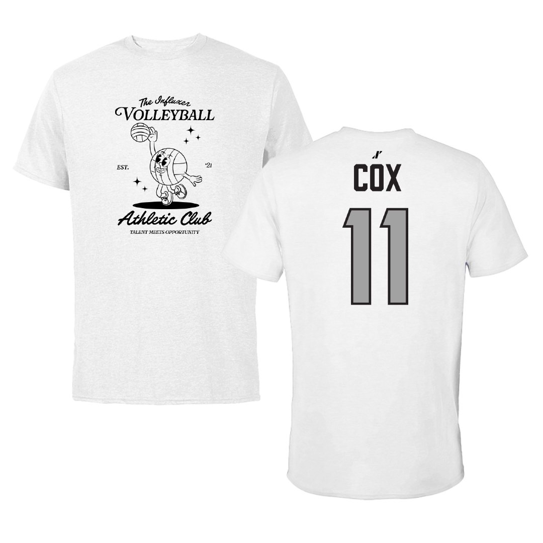 Volleyball White Influxer Athletic Club Tee - #11 Lacy Cox
