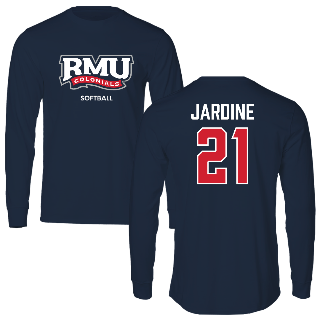 Robert Morris University Softball Navy RMU Performance Long Sleeve - #21 Makayla Jardine