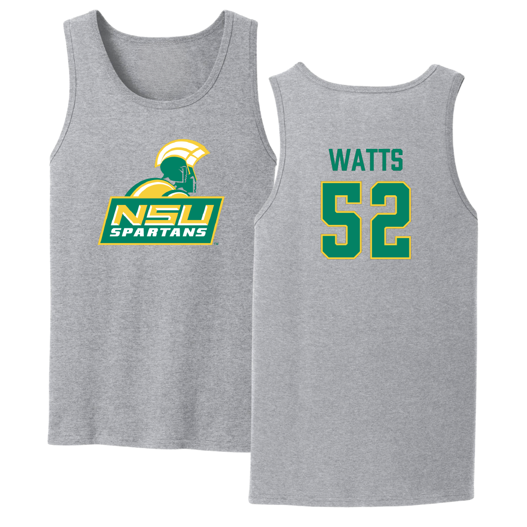Norfolk State University Football Sport Gray Tank Top - #52 Matthieu Watts