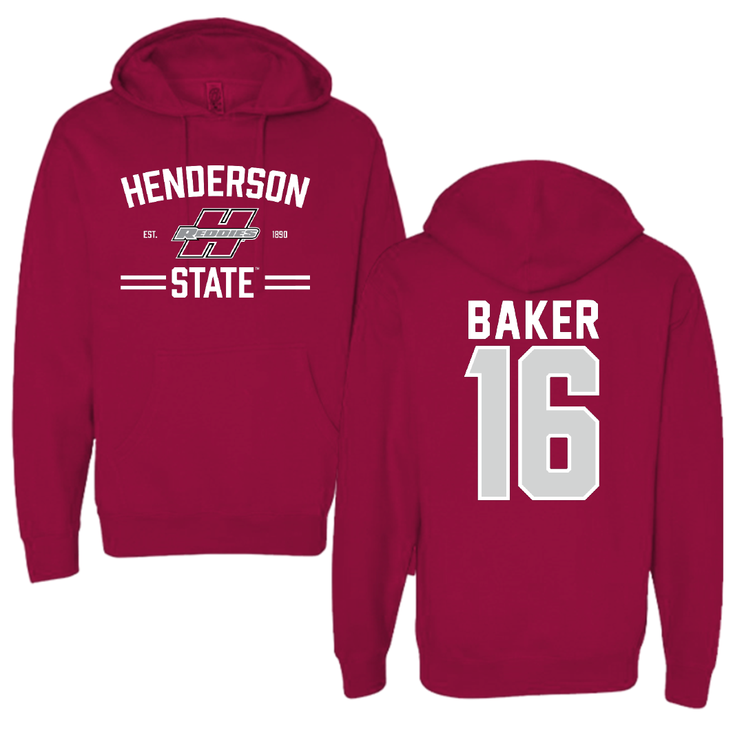 Henderson State University Football Cardinal General Hoodie - #16 Zach Baker