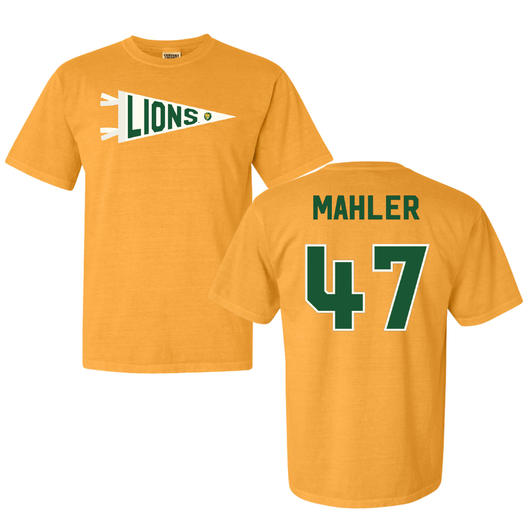 Southeastern Louisiana University Football Gold Pennant Comfort Colors Tee - #47 Alec Mahler