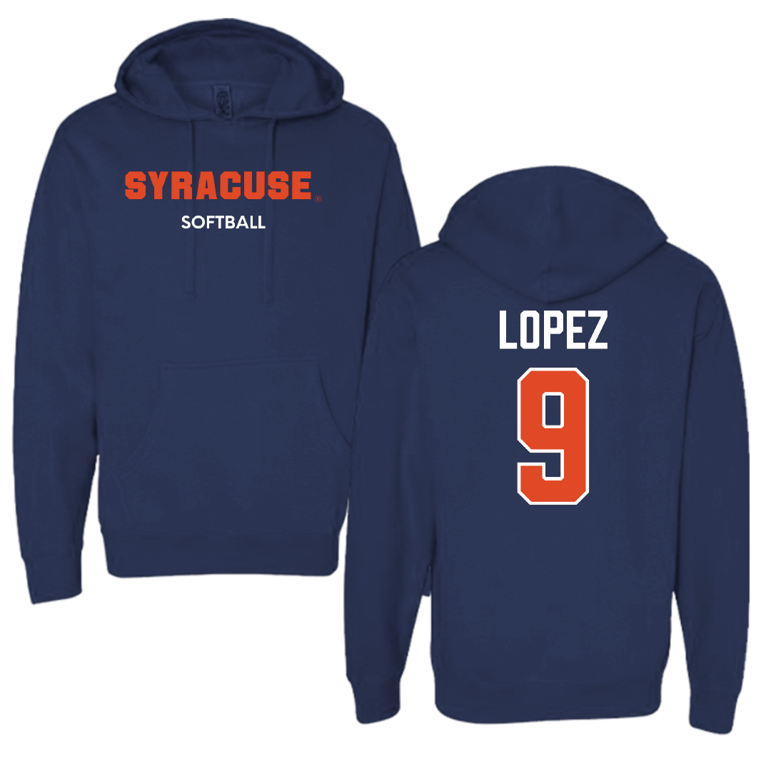 Syracuse University Softball Navy Hoodie - #9 Madelyn Lopez