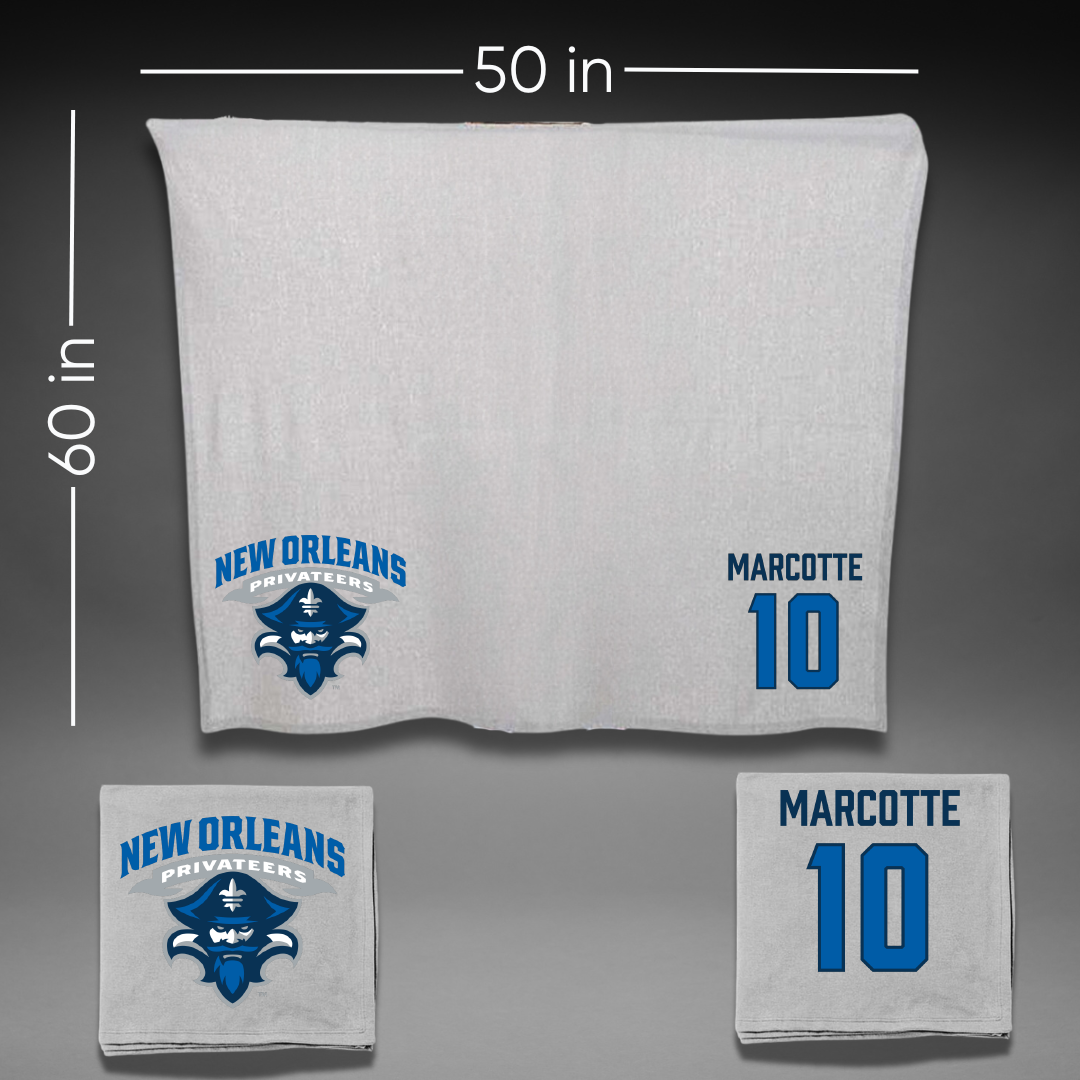 University of New Orleans Baseball Gray Blanket - #10 Riley Marcotte