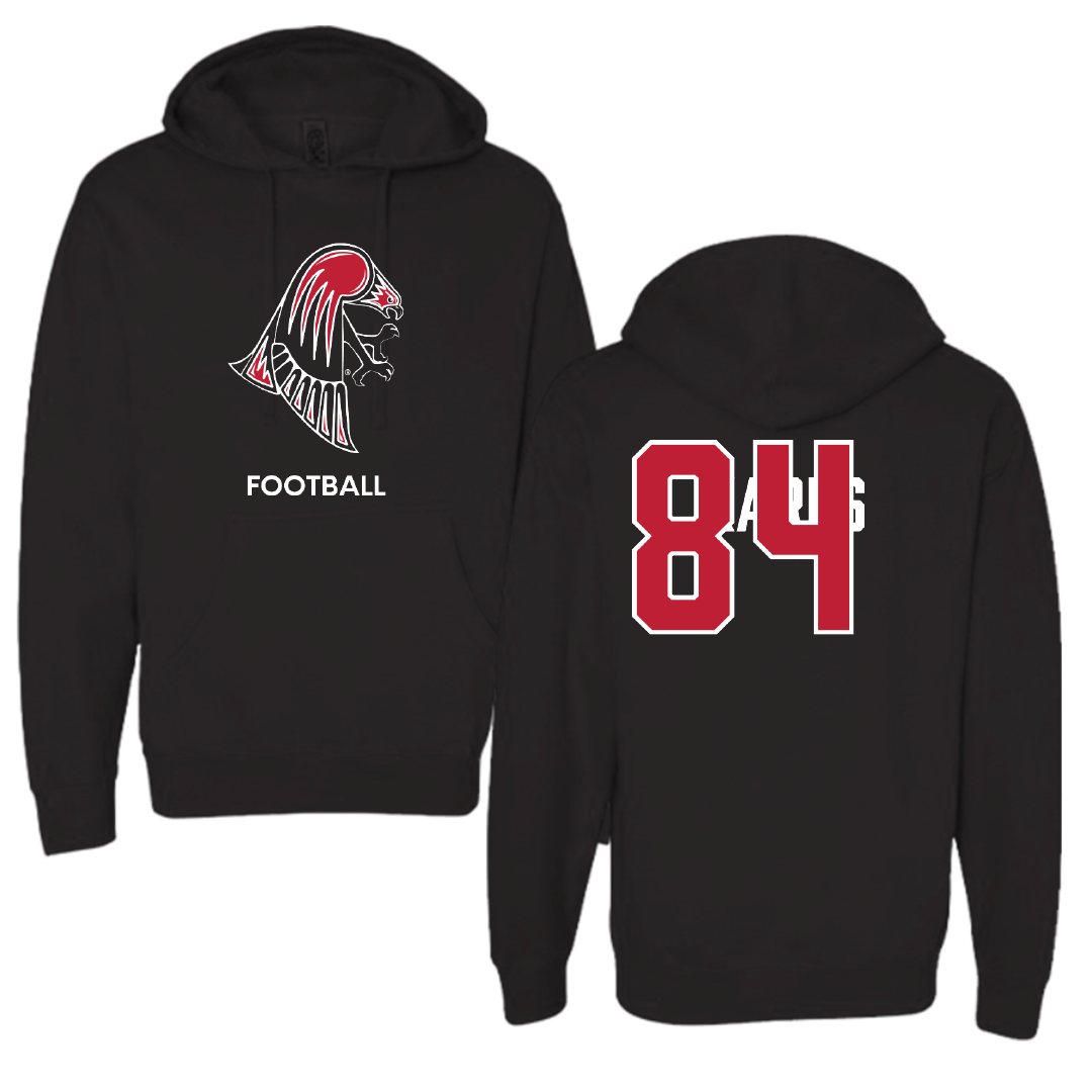 University of Wisconsin-River Falls Football Black Hoodie - #84 Andrew Karls